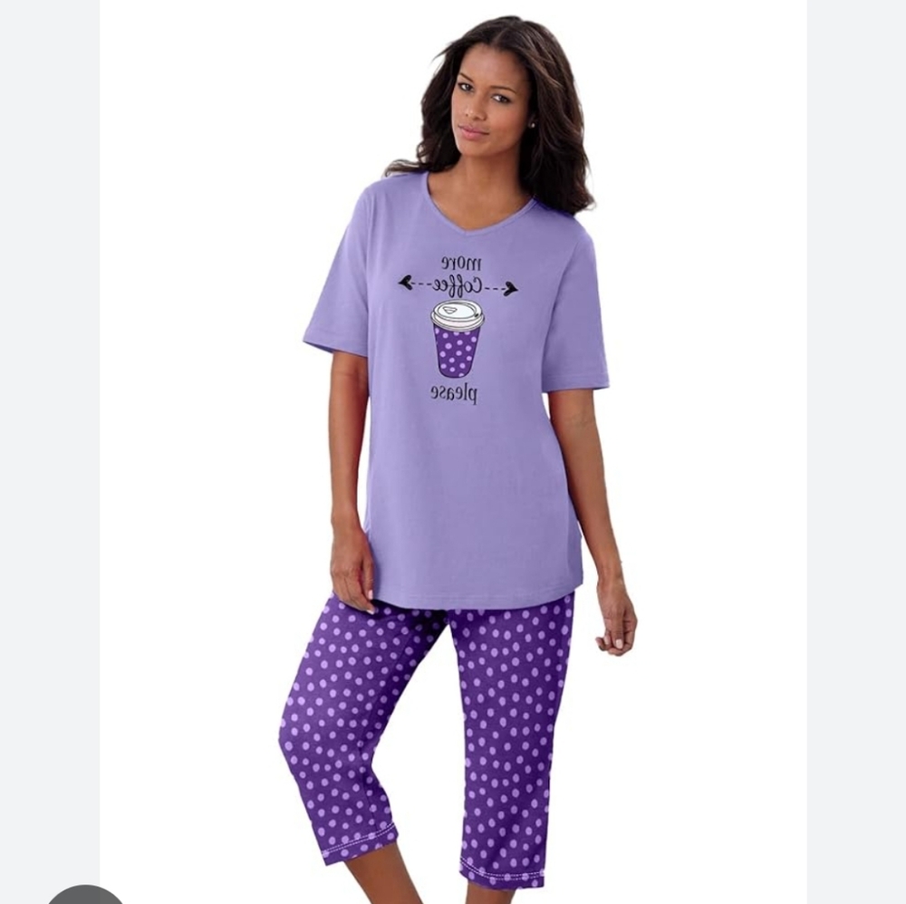 Purple PJ Set Womens Coffee Cup Design - Picture 5 of 5